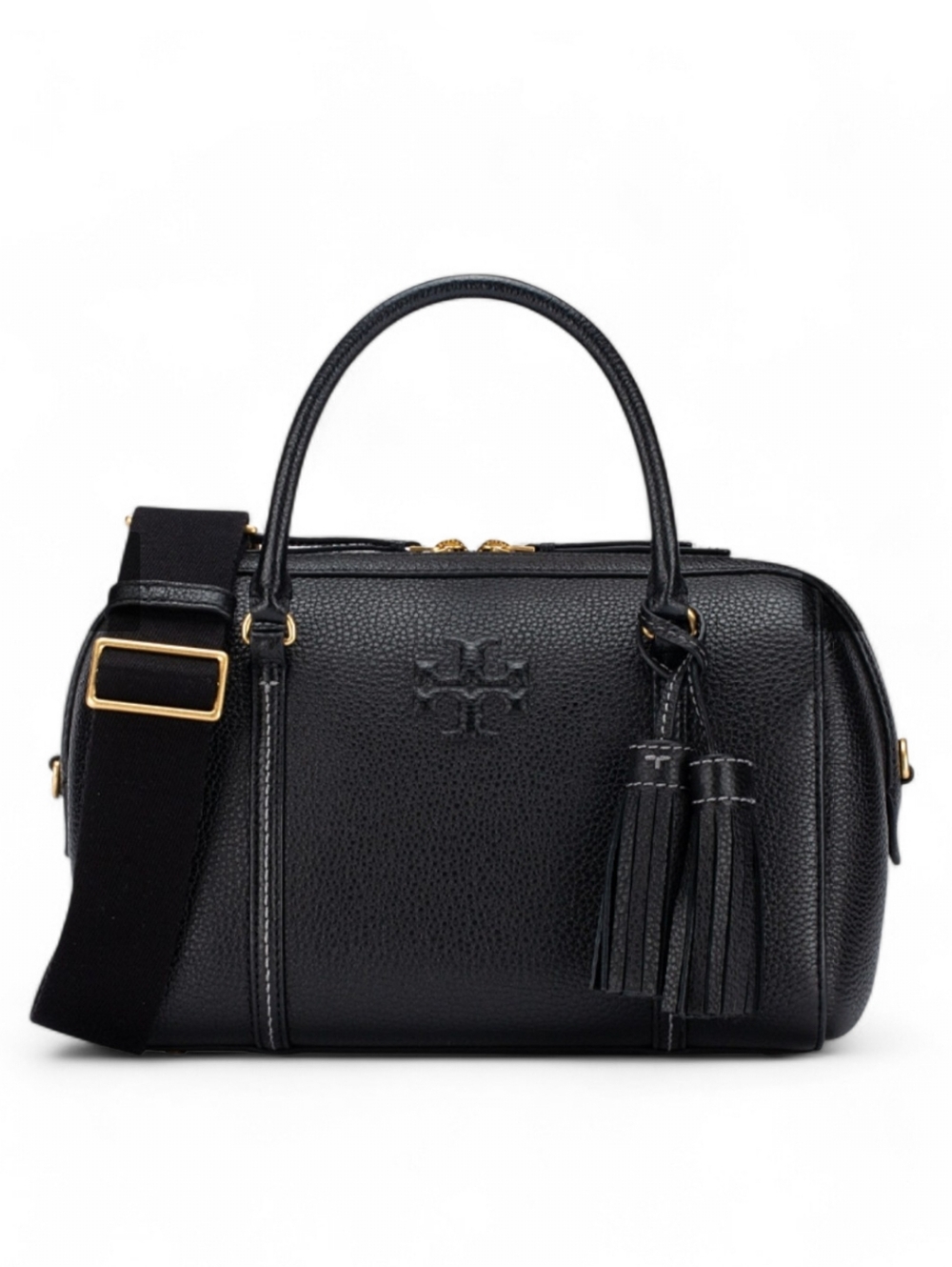 Tory Burch  Black Leather Dome Satchel